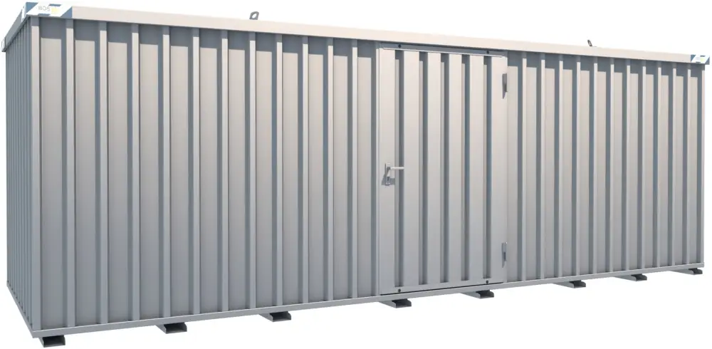 Direktkauf BOS Schnellbaucontainer 6100 x 2100 x 2100 mm - 1-flügelige Tür auf 6 m Seite