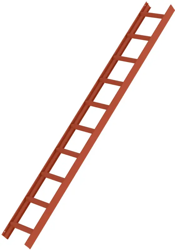 Echt Günzburger Dachleiter Alu ziegelrot - hawego Set 10+10+10 Sprossen - 8,40 m