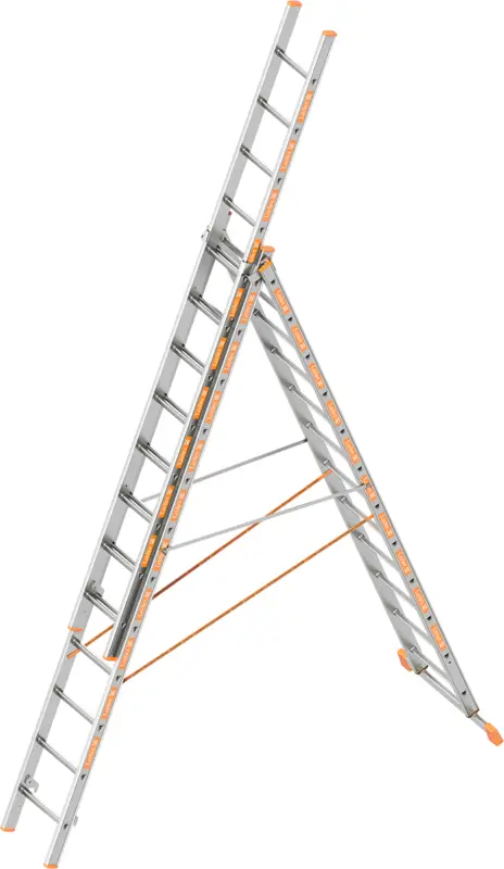 Layher Allzweckleiter Alu 3-teilig 3x12 Sprossen - hawego PLUS Set Abverkauf