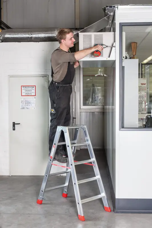euroline Stehleiter PREMIUM Alu 2x16 Stufen Markenprodukt