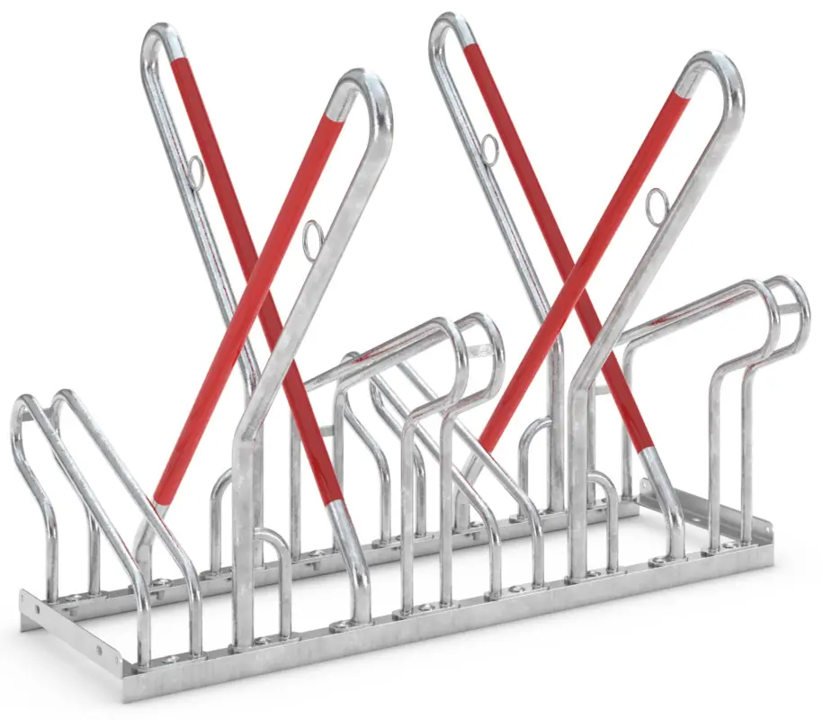 Markenware WSM Fahrradständer Anlehnbügel 2514 XBF Stahl - 4 Einstellplätze