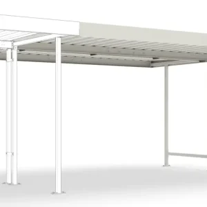 Neuheit WSM Überdachung Leipzig doppelseitig - L45 Anbaueinheit Bausatz - RAL 9002