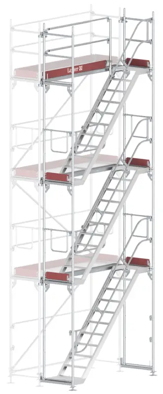 Heißes Angebot Layher Blitz Treppenturm-Vorbau Stahl - 2,57 x 6,20 m