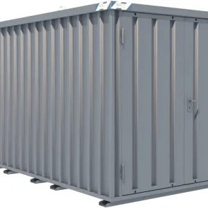 BOS Schnellbaucontainer 4100 x 2100 x 2100 mm - 2-flügelige Tür auf 2 m Seite Top-Angebot