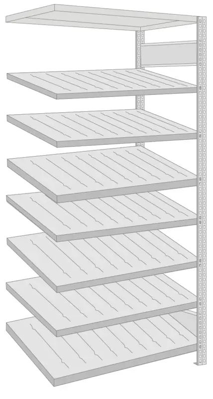 Regalwerk BERT Kanban-Regal einseitig Anbaufeld 2000 x 1005 x 800 mm Versand Am Gleichen Tag