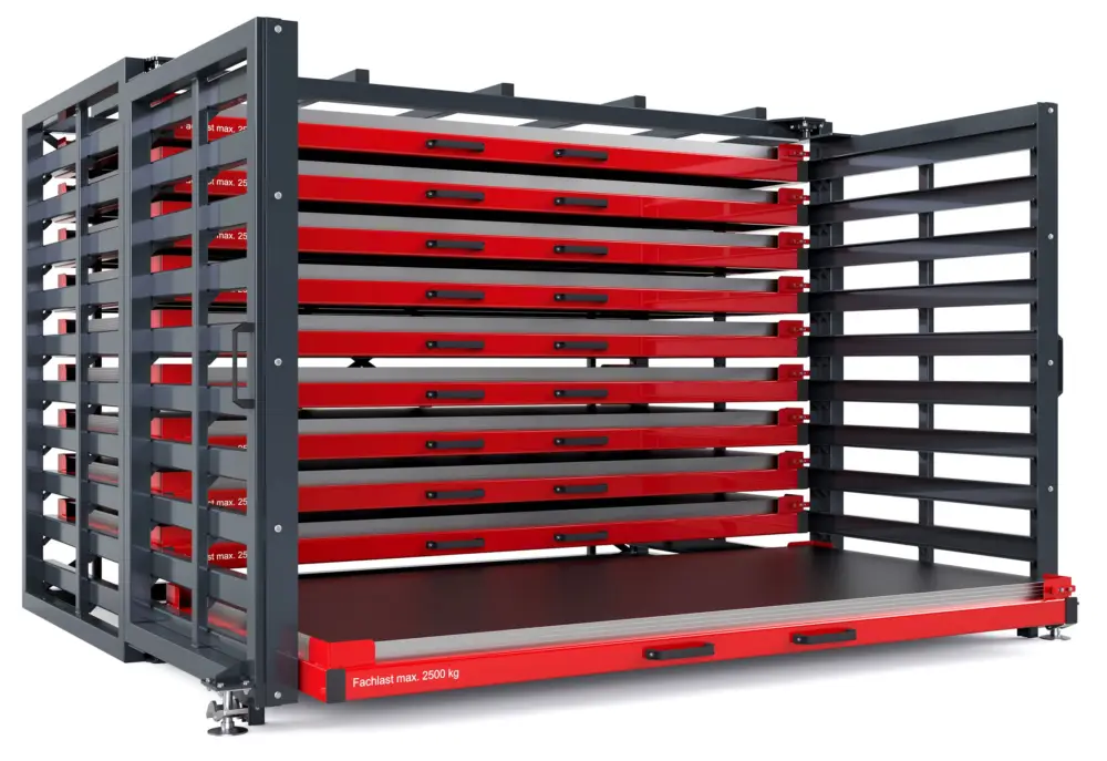 RR Industrietechnik Schubfachregal für Bleche RBR-G 25 10 Rabatt