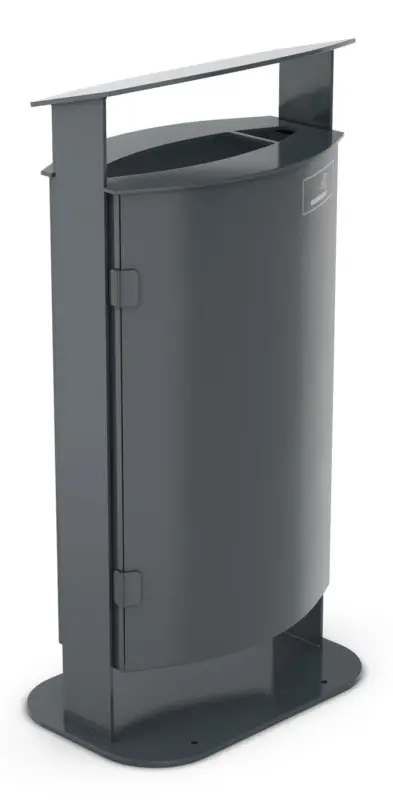 Neu WSM Überdachung Abfallsammler Kaspa+ OD - 70 Liter - RAL 7016