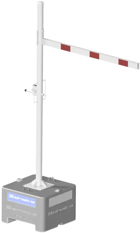 Schake Höhenbegrenzer variabel Mobil - 1 Drehpfosten Stahl MDV Ø 102 mm weiß rot - 3500 mm Neue Ware