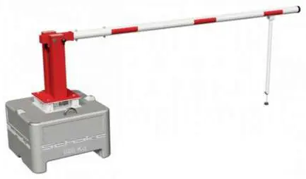 Schake Schranke Mobil mit Gasdruckfeder und Pendelstütze - Schrankenbaum Ø 80 mm MDV - 6000 mm Mega-Angebot