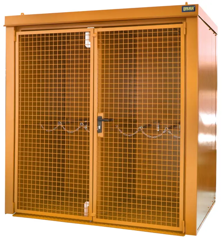 Bauer Gasflaschen-Container Stahl GFC-B W M2 - RAL 2000 Zertifiziert