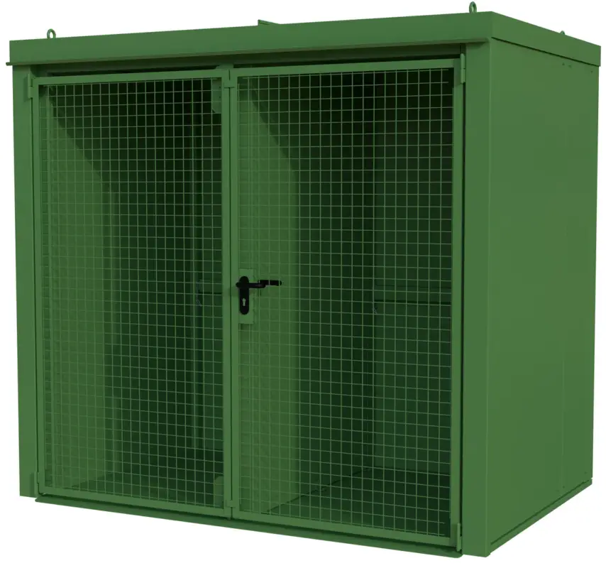 Neue Ware Bauer Gasflaschen-Container Stahl GFC-B W M3 - RAL 6011
