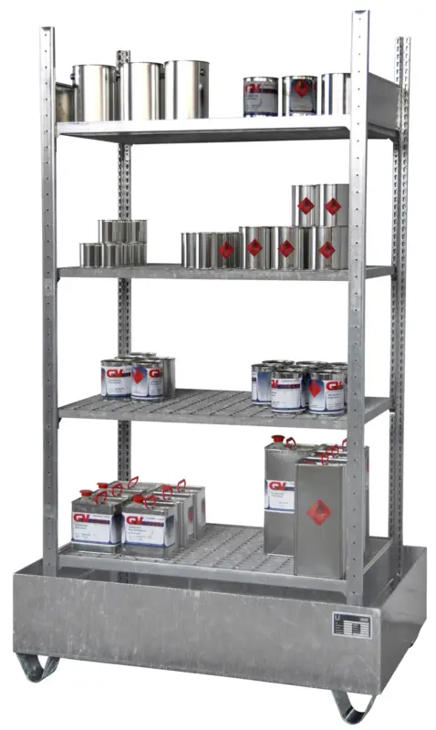 Neu Bauer Kleingebinderegal Stahl Serie 3021-4E Komplettset 2260 x 1200 x 800 mm - 4GRB 1AW