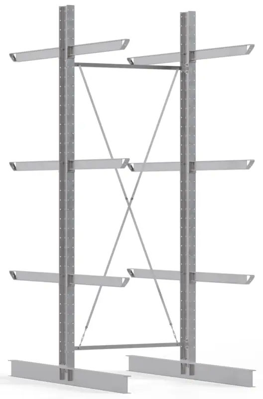 Regalwerk KARL HEAVY 2500 Kragarmregal doppelseitig Grundfeld 4000 x 1500 x 2400 mm Markenprodukt