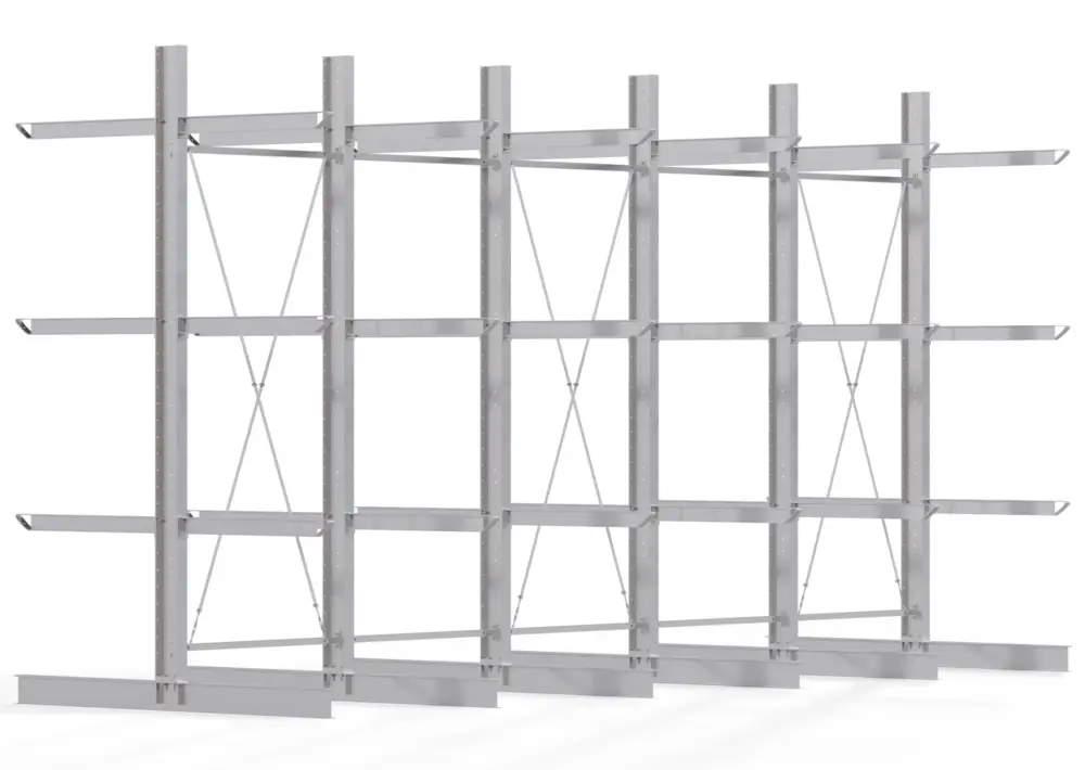 Kracherpreis Regalwerk KARL HEAVY 2500 Kragarmregal doppelseitig Komplettset 4000 x 7500 x 2400 mm