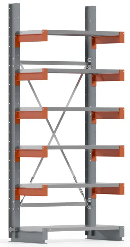 Regalwerk KARL BASIC 2100 Kragarmregal Stahlboden einseitig Grundfeld 2500 x 1000 x 500 mm Neue Kollektion