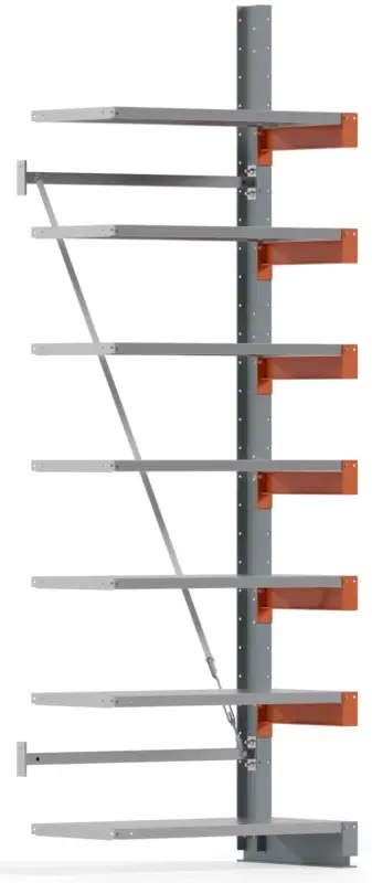 Sonderaktion Regalwerk KARL BASIC 1850 Kragarmregal Stahlboden einseitig Anbaufeld 3000 x 1000 x 500 mm