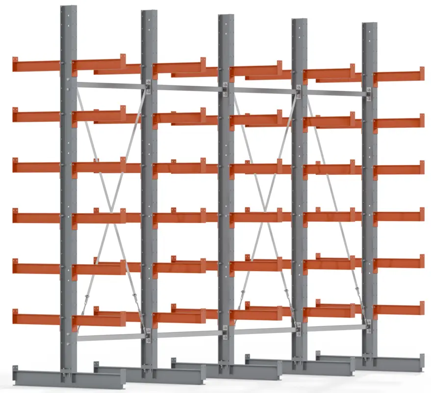 Must-Have Regalwerk KARL BASIC 1850 Kragarmregal doppelseitig Komplettset 3000 x 4000 x 1000 mm