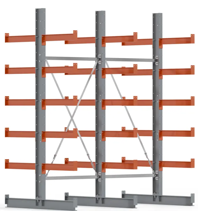 Top-Seller Regalwerk KARL BASIC 1750 Kragarmregal doppelseitig Komplettset 2500 x 2000 x 1200 mm