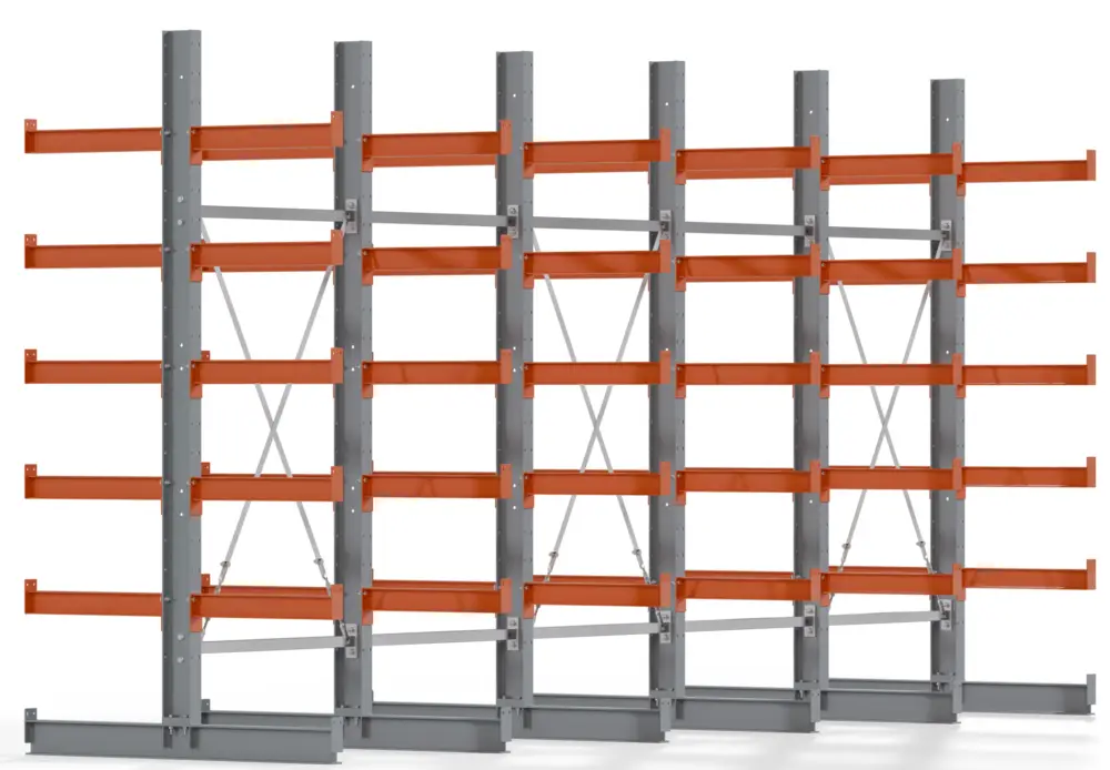 Regalwerk KARL BASIC 1750 Kragarmregal doppelseitig Komplettset 2500 x 5000 x 1200 mm Schnäppchen