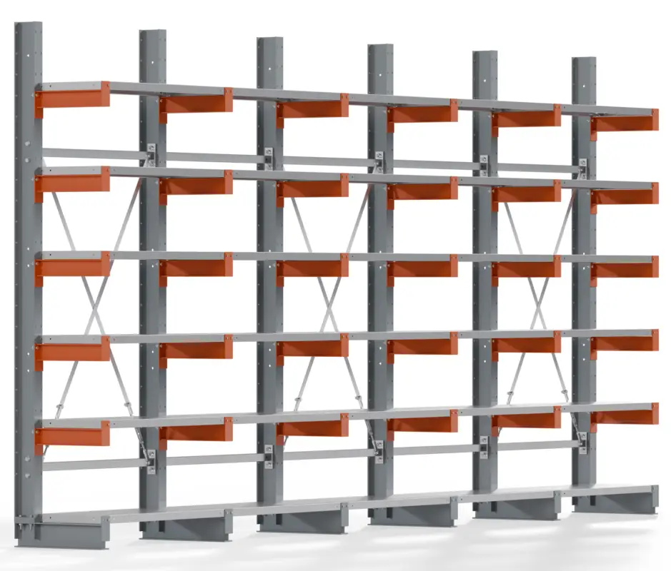 Jetzt Bestellen Regalwerk KARL BASIC 2500 Kragarmregal Stahlboden einseitig Komplettset 2500 x 5000 x 400 mm