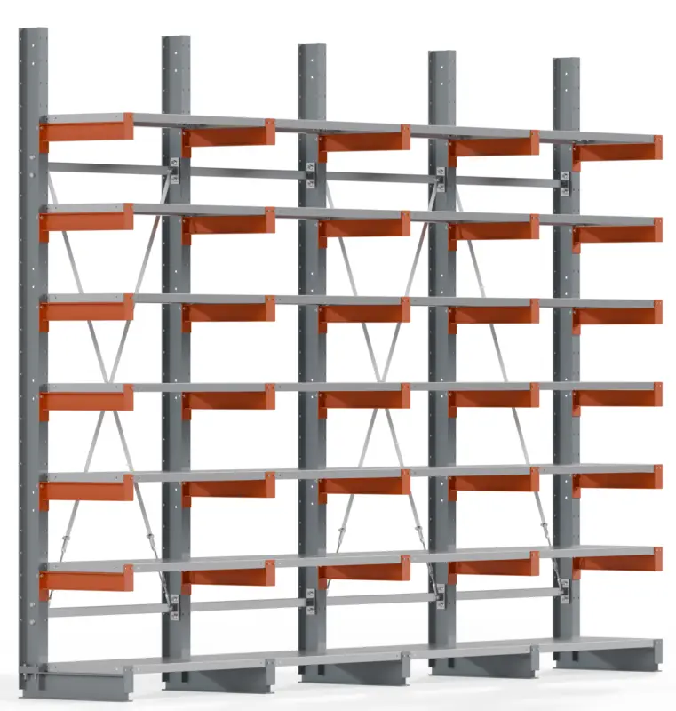 Regalwerk KARL BASIC 1850 Kragarmregal Stahlboden einseitig Komplettset 3000 x 4000 x 500 mm Sofort Bestellen