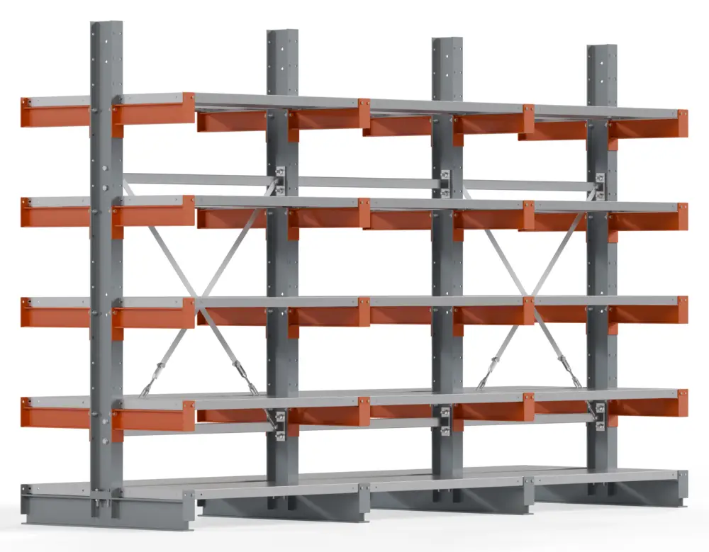 Garantierte Lieferung Regalwerk KARL BASIC 2600 Kragarmregal Stahlboden doppelseitig Komplettset 2000 x 3000 x 800 mm