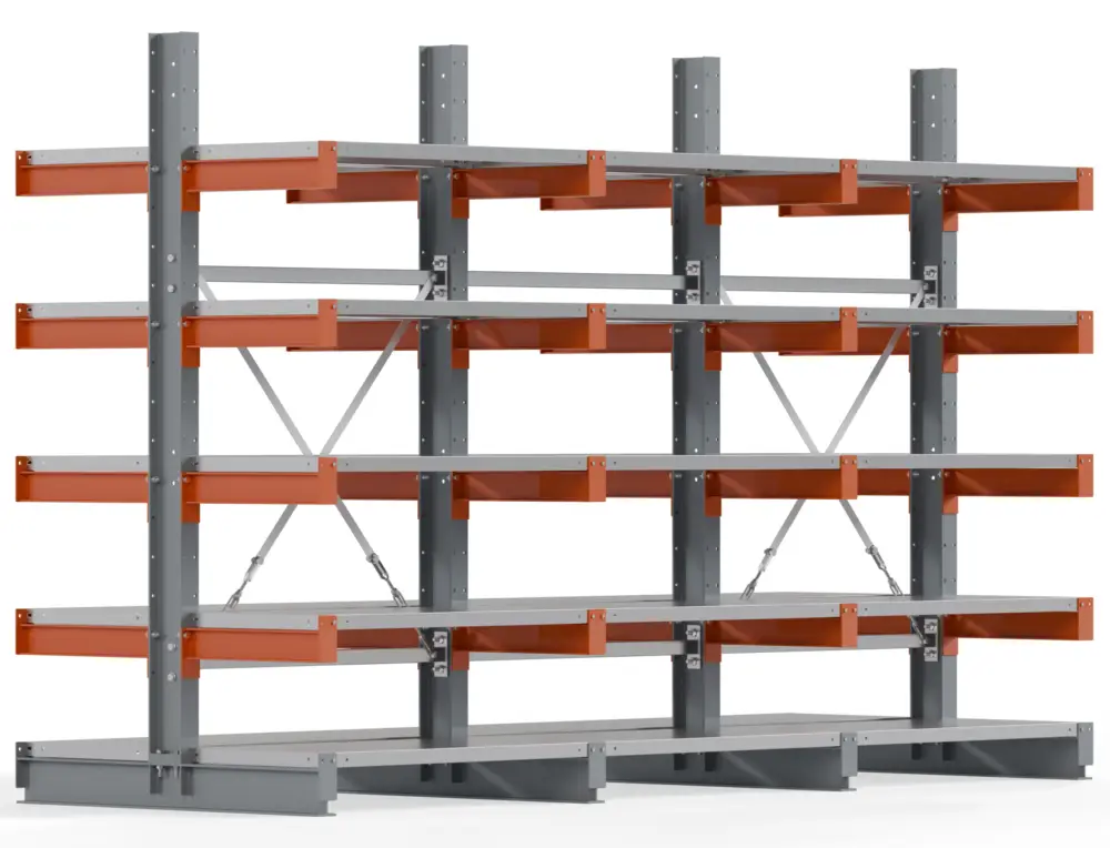 Schneller Versand Regalwerk KARL BASIC 2150 Kragarmregal Stahlboden doppelseitig Komplettset 2000 x 3000 x 1000 mm