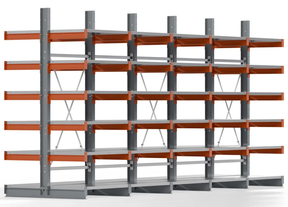 Must-Have Regalwerk KARL BASIC 1750 Kragarmregal Stahlboden doppelseitig Komplettset 2500 x 5000 x 1200 mm