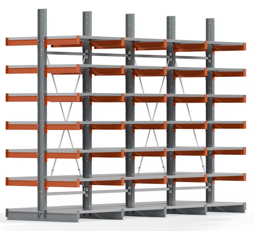 Regalwerk KARL BASIC 1550 Kragarmregal Stahlboden doppelseitig Komplettset 3000 x 4000 x 1200 mm Markenprodukt