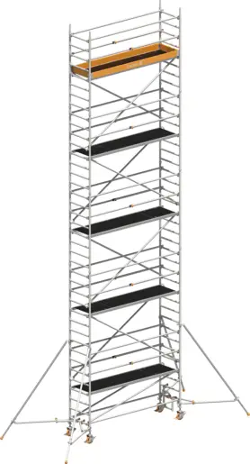 Fahrgerüst Layher Uni Standard P2 1411129 mit Stützen und Telegeländer - Arbeitshöhe 11,20 m Echt