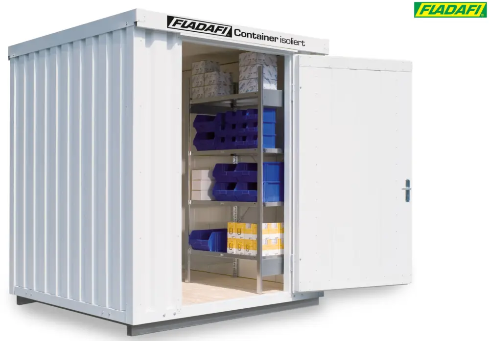 FLADAFI Thermocontainer 2100 x 2170 x 2465 mm mit isoliertem Boden - 1-flügelige Tür auf 2 m Seite Neue Kollektion