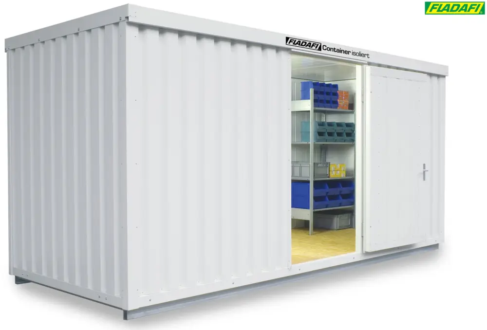 FLADAFI Thermocontainer 5080 x 2170 x 2465 mm mit isoliertem Boden - 2-flügelige Tür breit auf 5 m S Top-Angebot