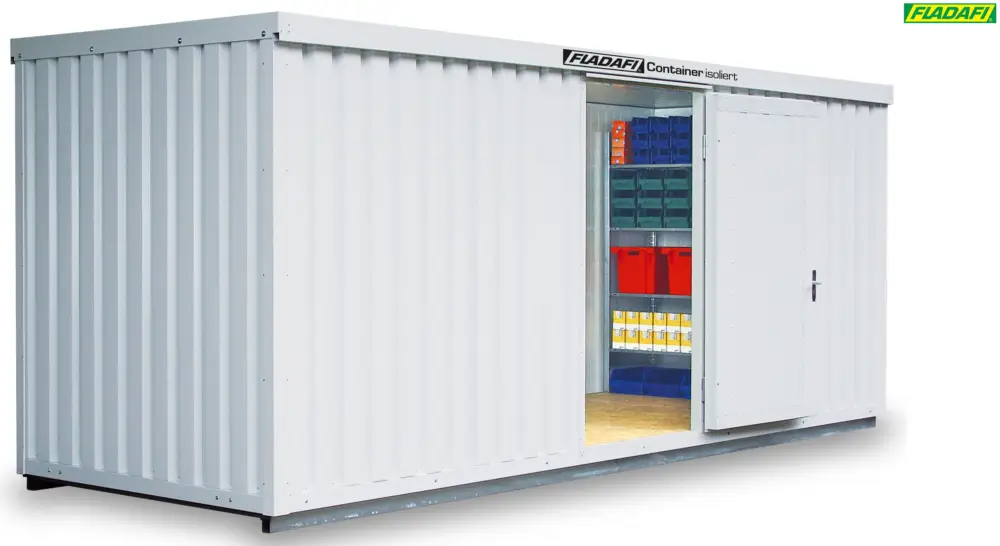 FLADAFI Thermocontainer 6080 x 2170 x 2465 mm mit isoliertem Boden - 1-flügelige Tür auf 2 m Seite Neuheit