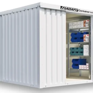Neue Ware FLADAFI Thermocontainer Kombination 3050 x 4340 x 2405 mm mit Holzboden - 2-flügelige Tür breit auf