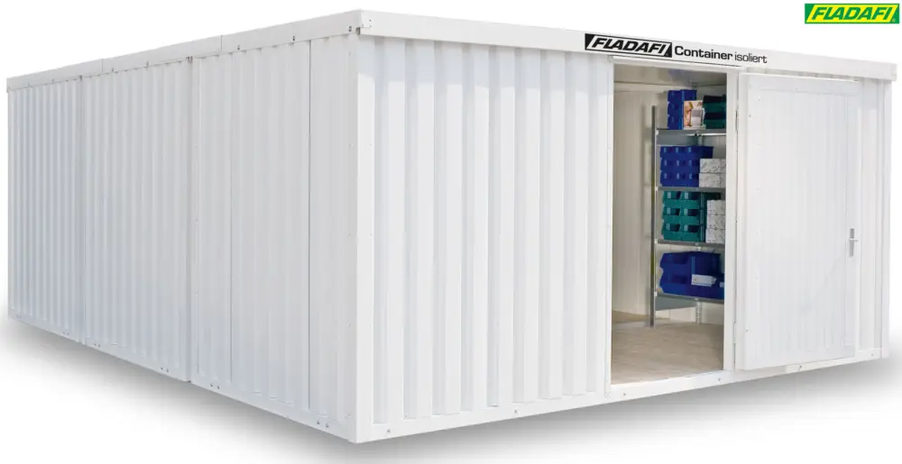 FLADAFI Thermocontainer Kombination 5080 x 6520 x 2405 mm mit Holzboden - 2-flügelige Tür auf 6 m Se Neue Ware
