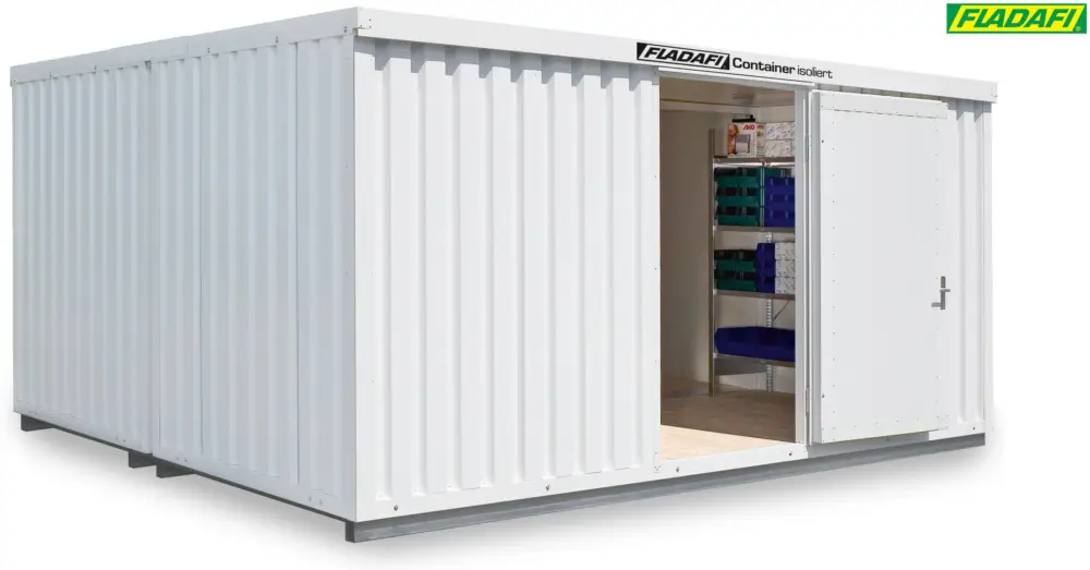 FLADAFI Thermocontainer Kombination 5080 x 4340 x 2465 mm mit isoliertem Boden - 2-flügelige Tür auf Begrenztes Angebot
