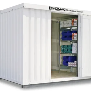 Preisreduziert FLADAFI Thermocontainer Kombination 3050 x 6520 x 2465 mm mit isoliertem Boden - 1-flügelige Tür auf