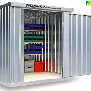 Sofort Bestellen FLADAFI Materialcontainer 2100 x 2170 x 2150 mm mit Holzboden - 2-flügelige Tür auf 2 m Seite
