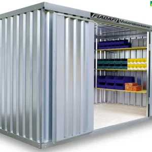 Aktuell FLADAFI Materialcontainer 4050 x 2170 x 2150 mm mit Holzboden - 1-flügelige und 2-flügelige Tür