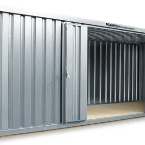 Schneller Versand FLADAFI Materialcontainer 6080 x 2170 x 2150 mm mit Holzboden - 2-flügelige Tür auf 6 m Seite
