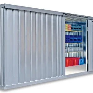 Top-Preis FLADAFI Materialcontainer 6080 x 2170 x 2150 mm mit Holzboden - 1-flügelige und 2-flügelige Tür