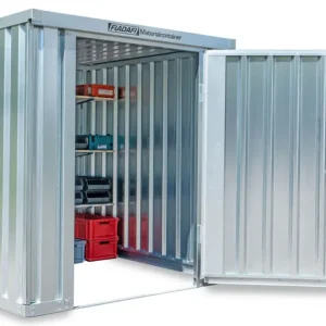 Finale Aktion FLADAFI Materialcontainer 2100 x 2170 x 2150 mm ohne Boden - 1-flügelige Tür auf 2 m Seite