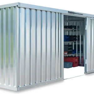 Geprüft FLADAFI Materialcontainer 5080 x 2170 x 2150 mm ohne Boden - 1-flügelige Tür auf 2 m Seite