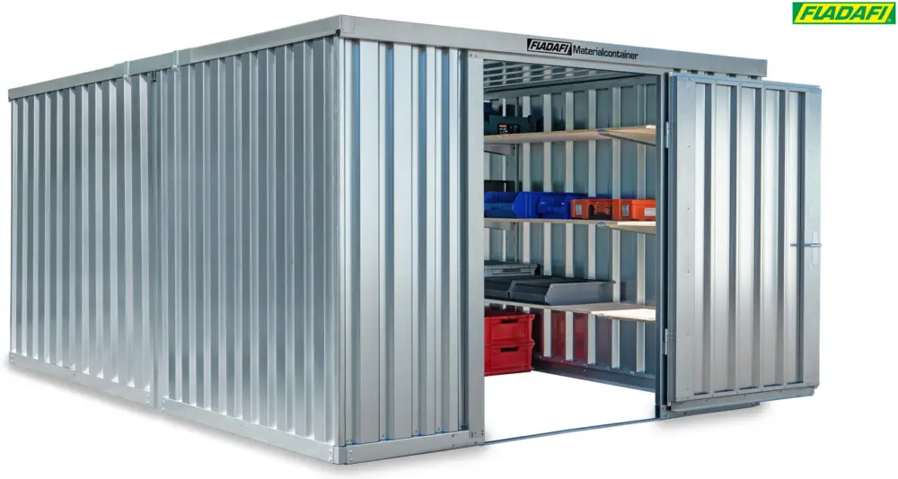 FLADAFI Materialcontainer Kombination 3050 x 4340 x 2150 mm ohne Holzboden - 1-flügelige Tür auf 3 m Online Kaufen