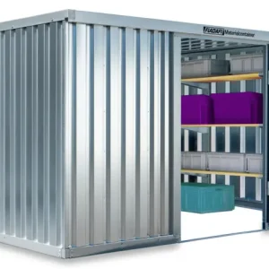 Preisknaller FLADAFI Materialcontainer Kombination 4050 x 4340 x 2150 mm ohne Holzboden - 1-flügelige Tür auf 4 m