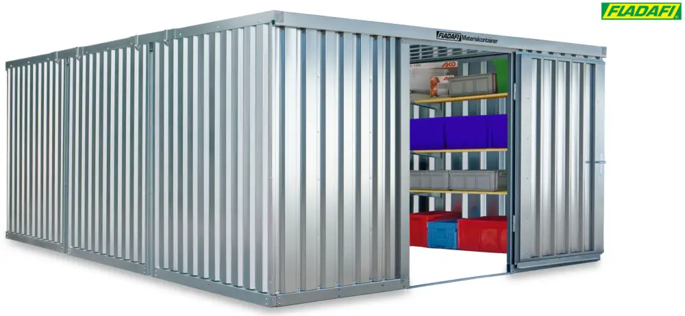 Meistverkauft FLADAFI Materialcontainer Kombination 4050 x 6520 x 2150 mm ohne Holzboden - 1-flügelige und 2-flüge