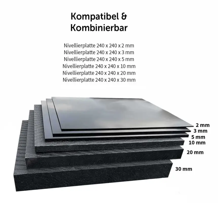 hawego Nivellierplatte Distanzplatte 240 x 240 x 10 mm Neuheit