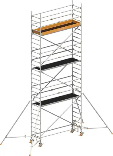 Garantierte Lieferung Fahrgerüst Layher Uni Standard P2 hawego 1411126 mit Stützen und Telegeländer - Arbeitshöhe 8,20 m