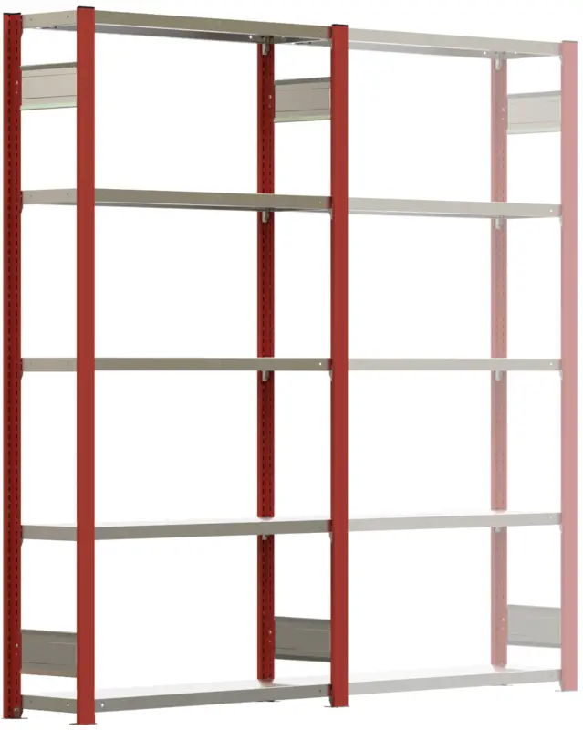 Regalwerk BERT Lagerregal 150 5 Grundfeld 2000 x 1005 x 300 mm - RAL 3000 Wochenendangebot