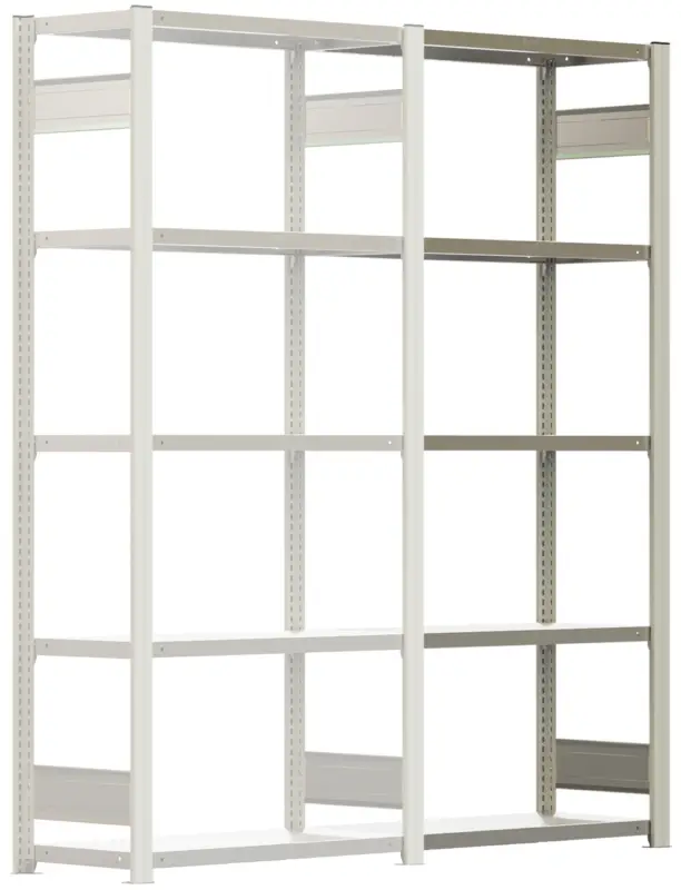 Regalwerk BERT Lagerregal 150 6 Anbaufeld 2500 x 875 x 400 mm - RAL 7035 Neuheit